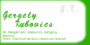 gergely kubovics business card